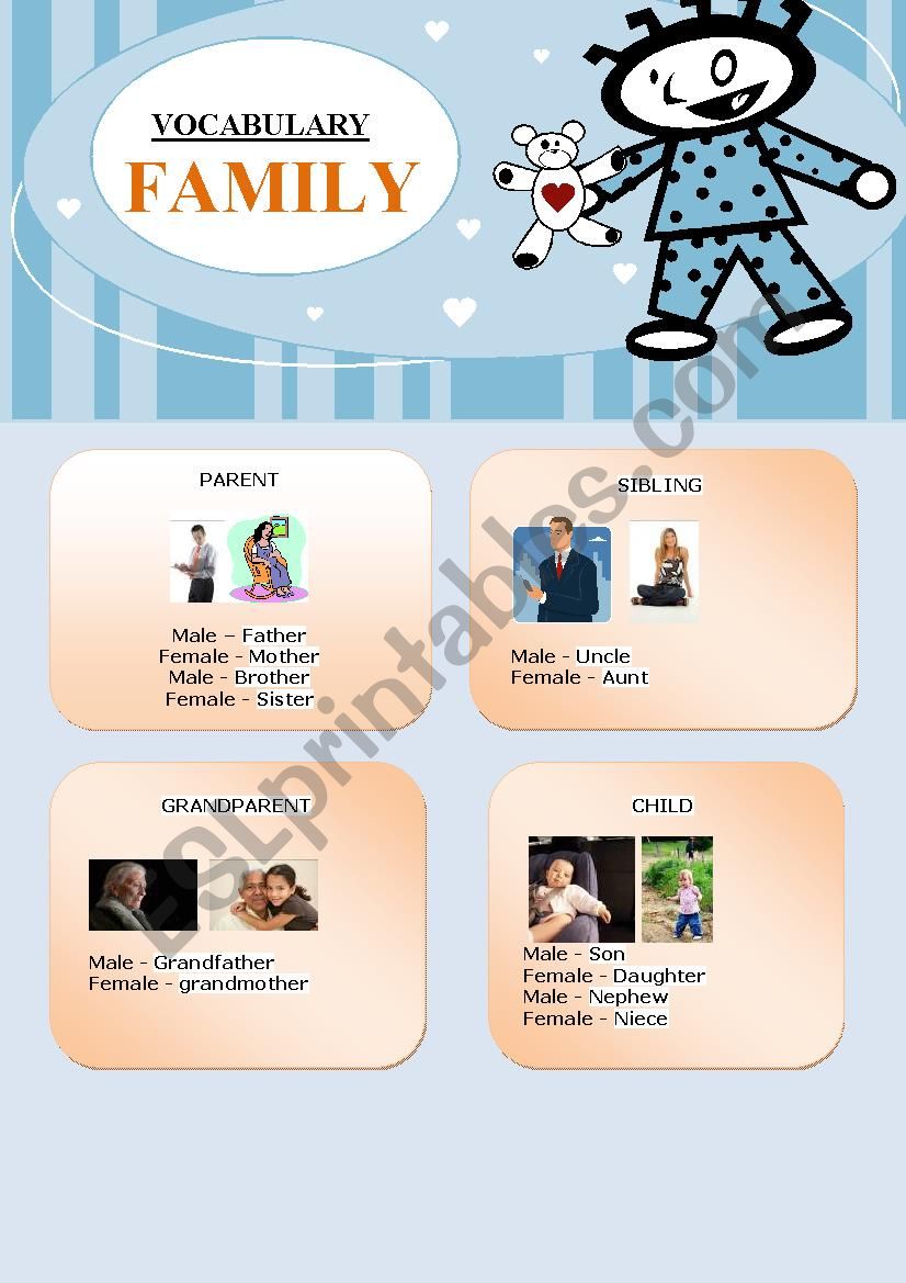 VOCABULARY - FAMILY worksheet