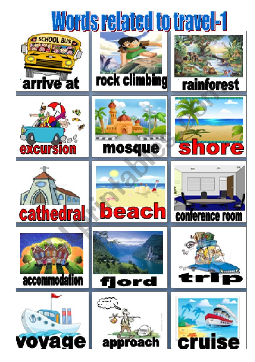 Words Related To Travel ESL Worksheet By Lamyaa