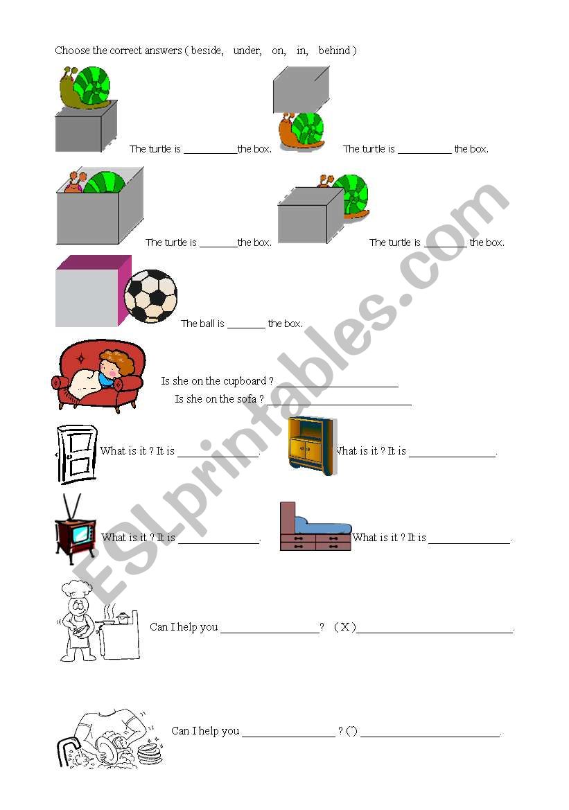 preposition worksheet