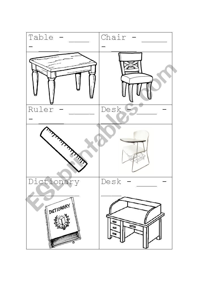 Classroom Objects - ESL worksheet by lucky1979