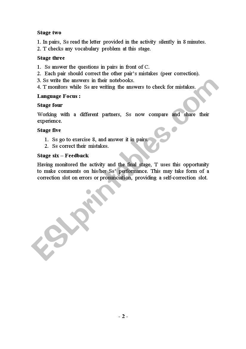 Lesson Plan On Task Based Learning Esl Worksheet By Dr Ahmad El Maghraby