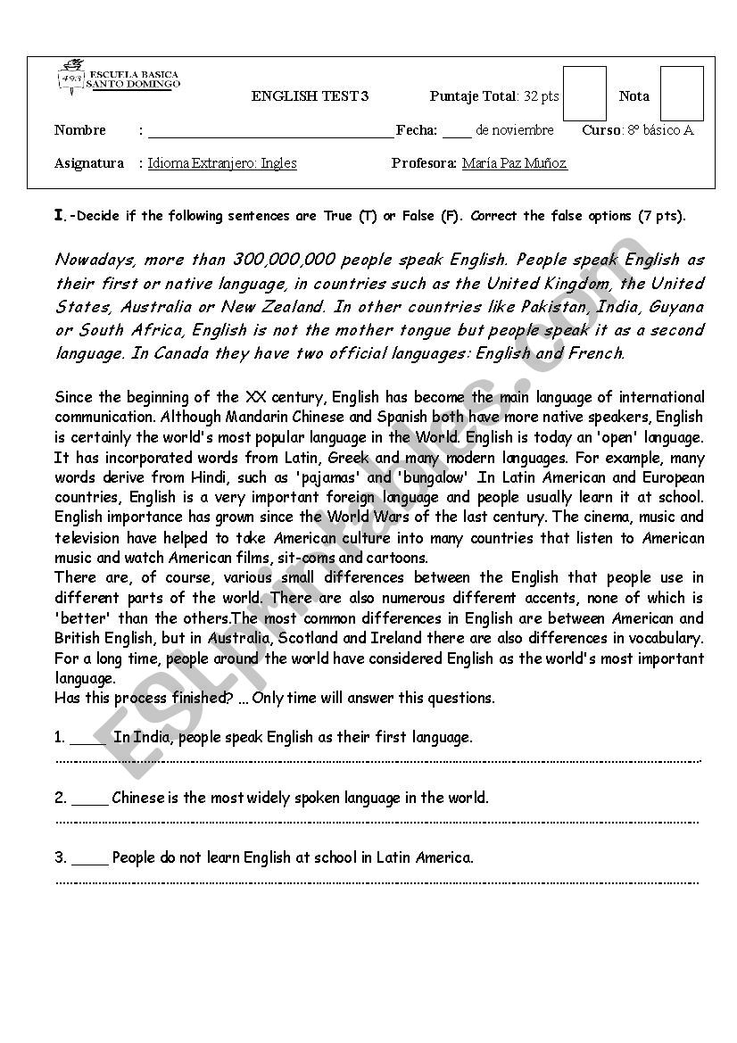 Present Perfect worksheet