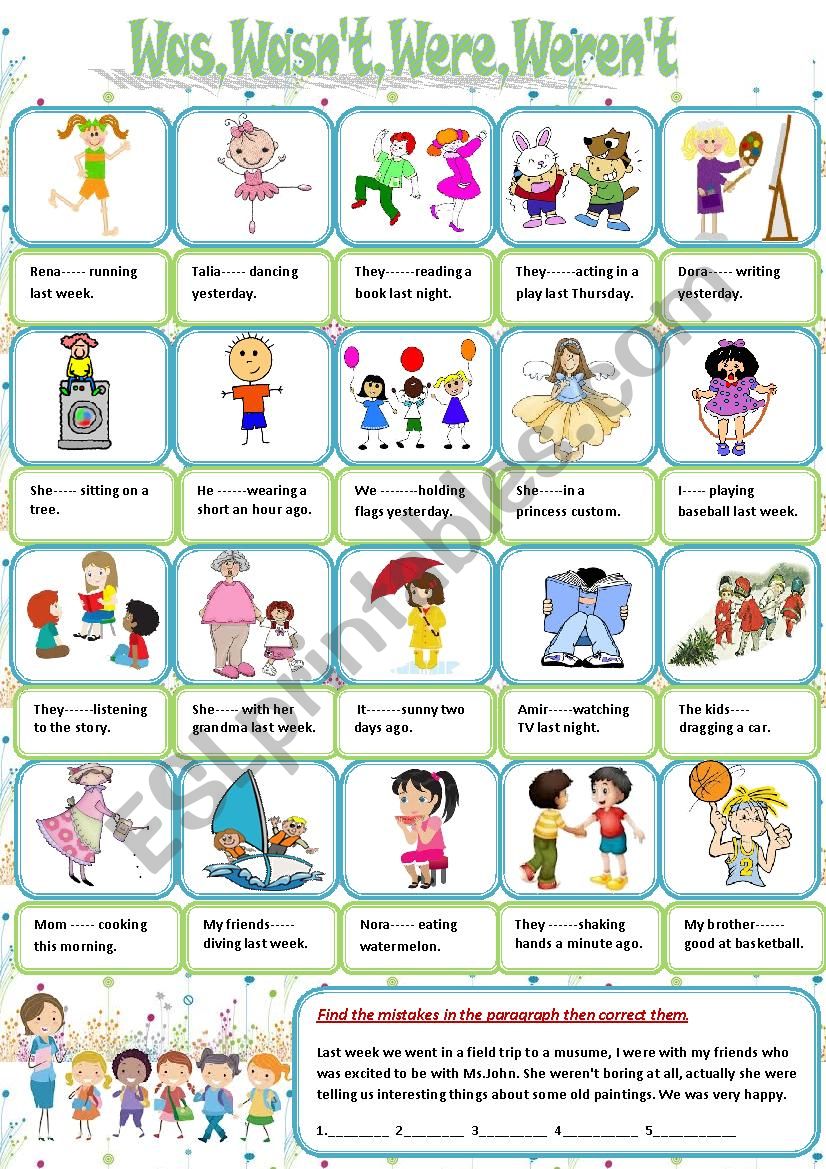 Was,Wasn´t,Were,Werent - ESL worksheet by misstylady