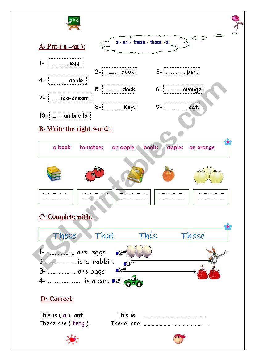 plural worksheet