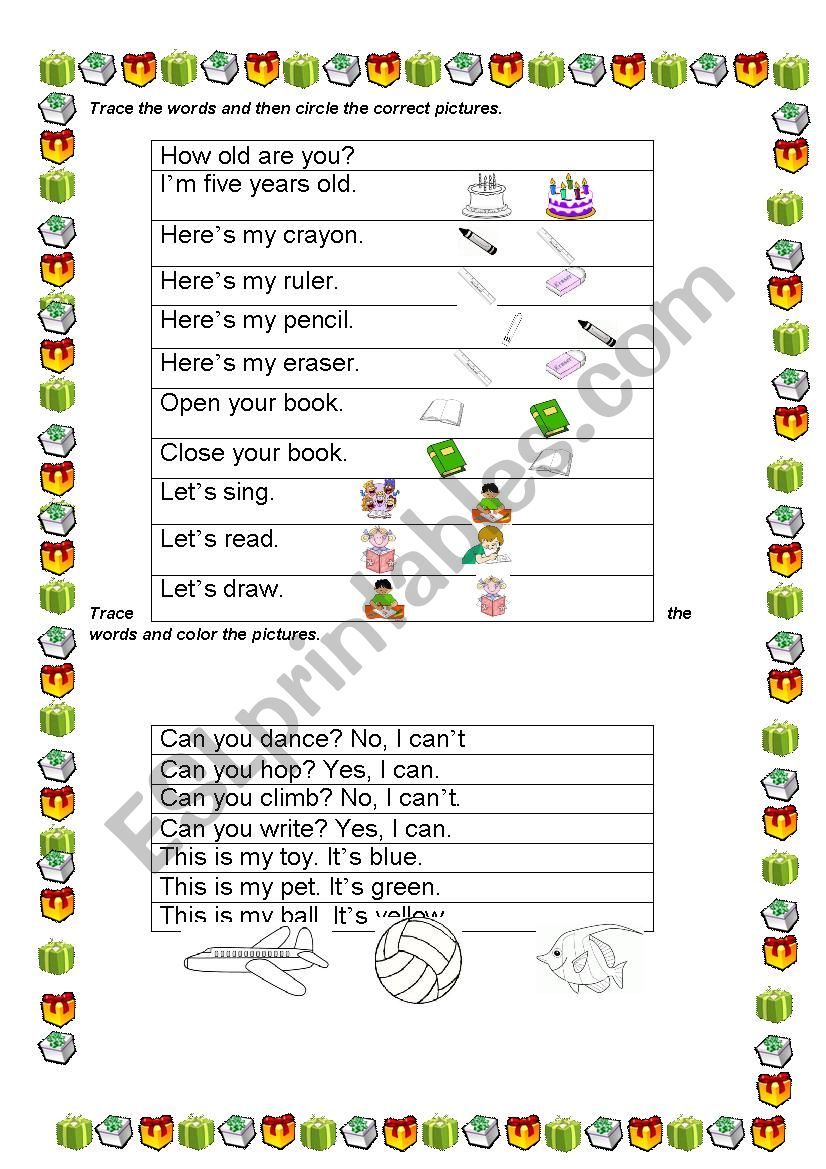 Trace the words - ESL worksheet by ngocdung2582003