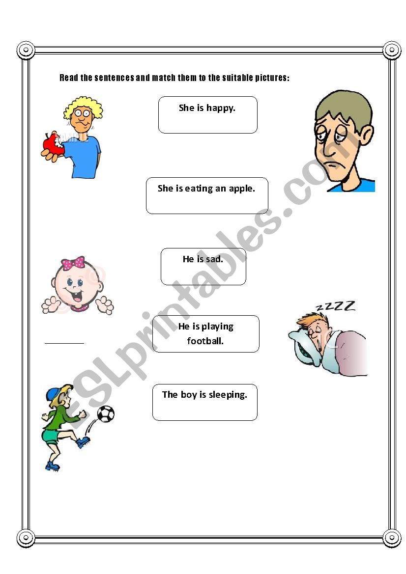 read and match worksheet