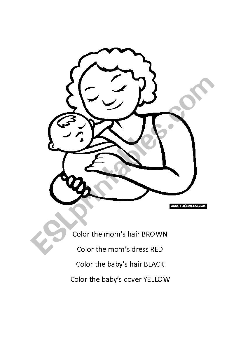 Mom Coloring Page worksheet