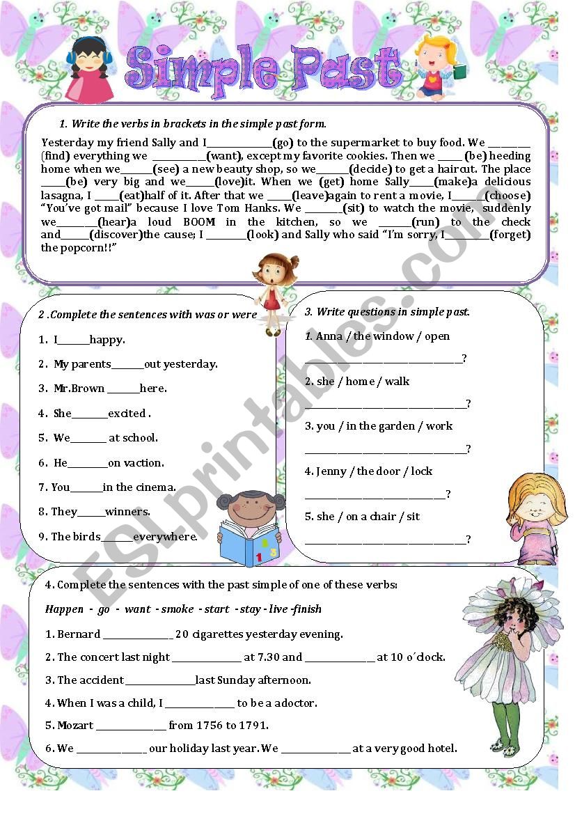 Simple Past ESL Worksheet By Misstylady