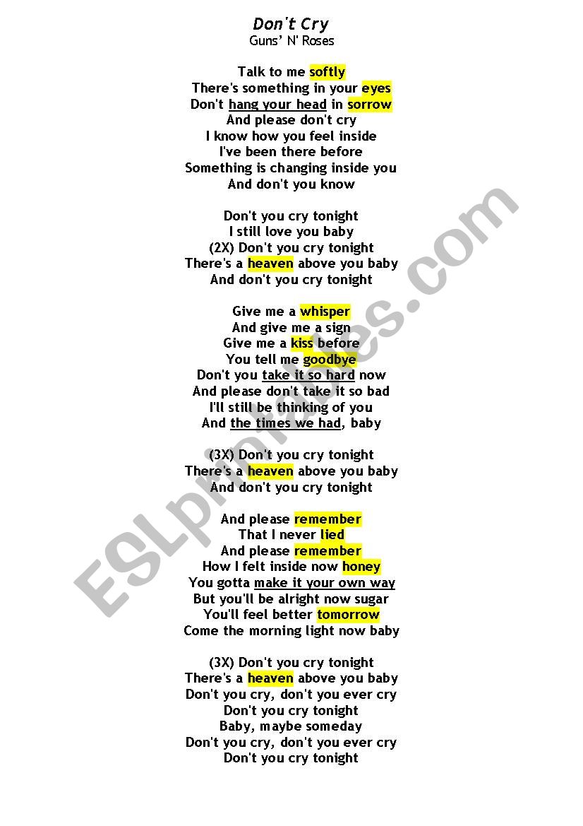 Patience – Guns N' Roses (Letra, Tradução e Pronúncia) Aprenda Inglês com  Musica. 