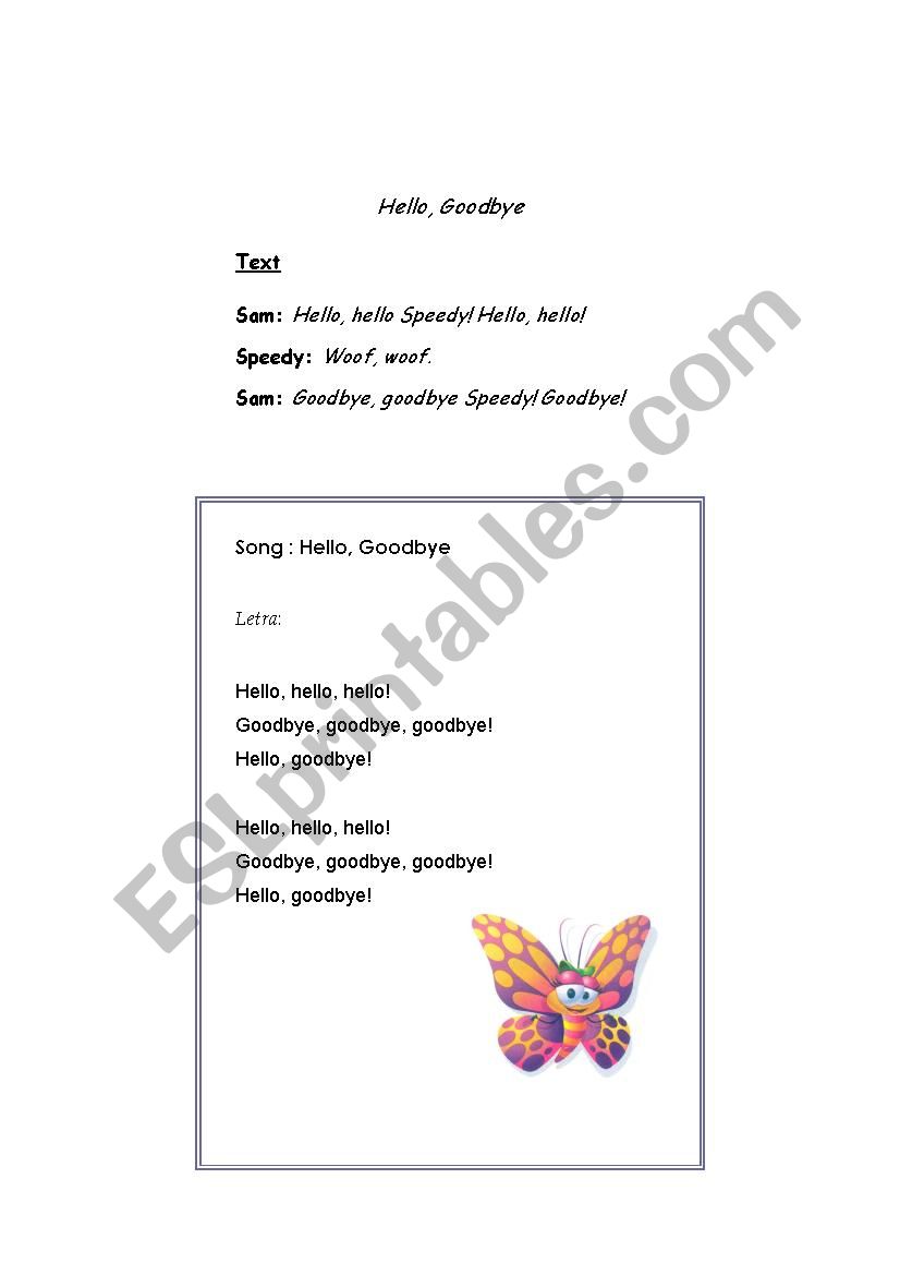 greetings worksheet