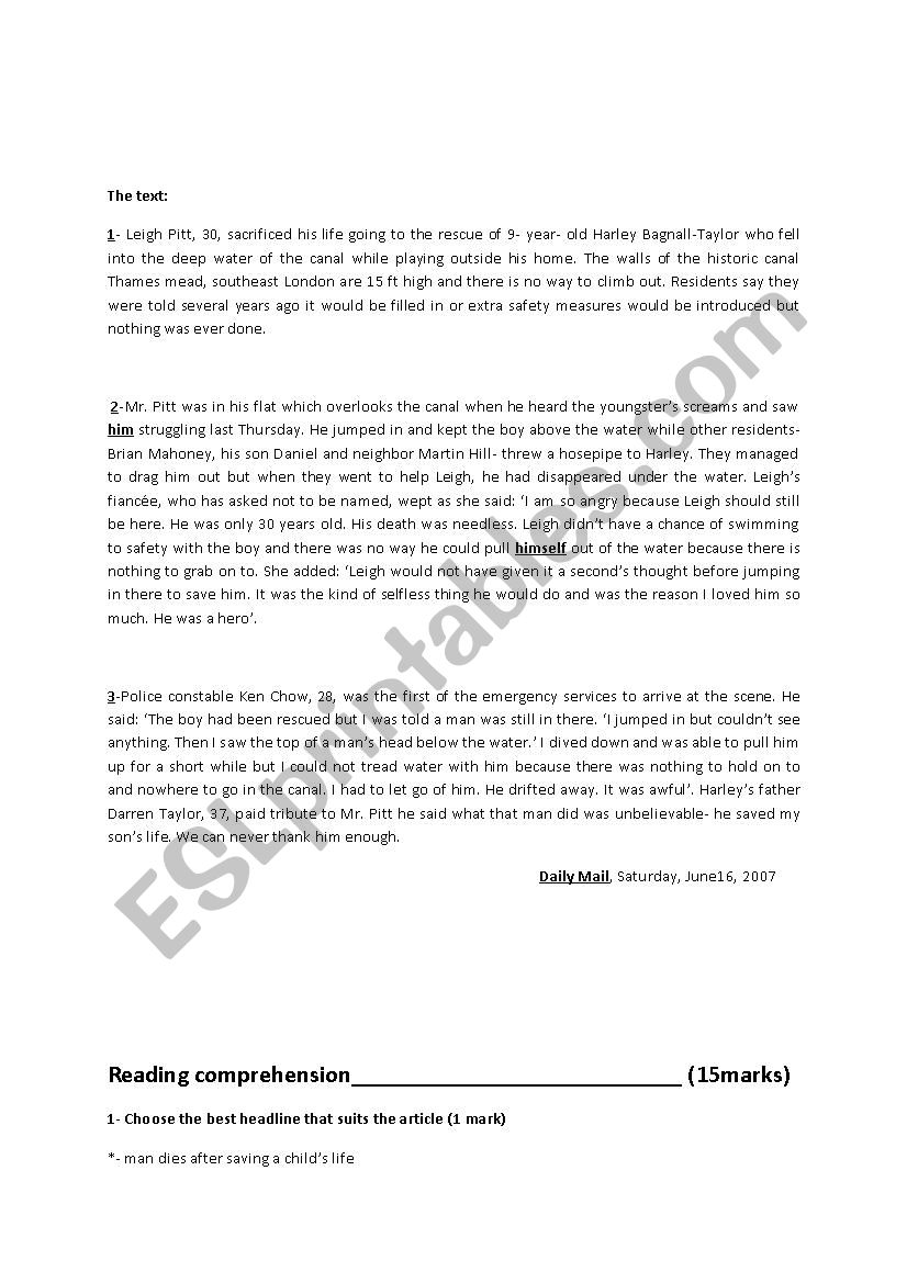 Full-Term Test N° 3 worksheet