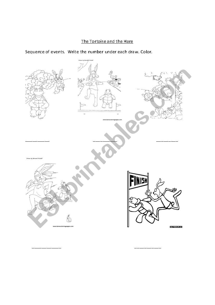 The Tortoise and the Hare worksheet