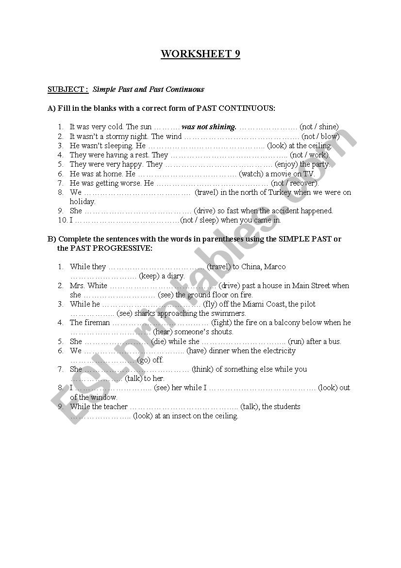 Simple Past Tense & Past Continous II