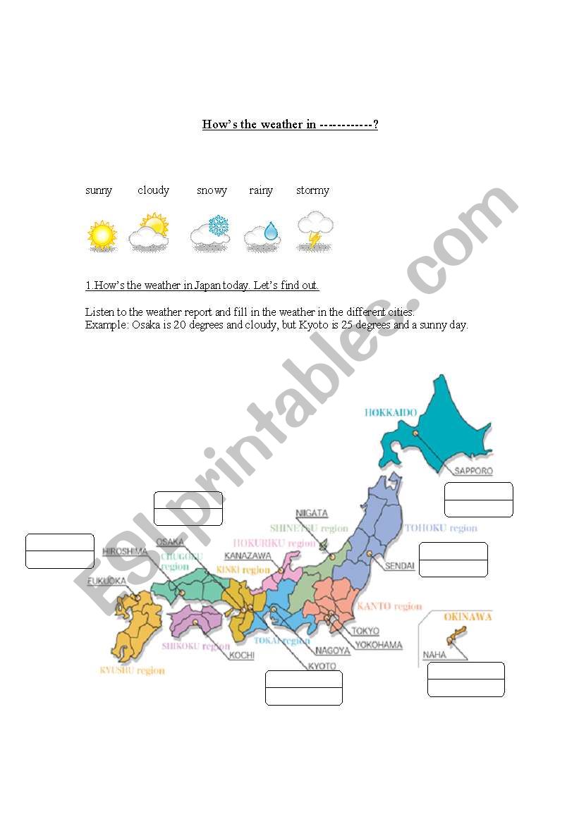 Hows the weather in Kyoto? worksheet