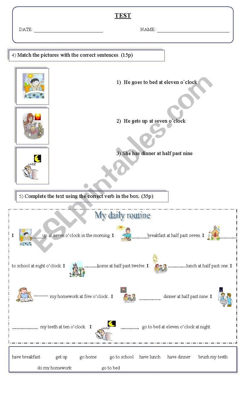 the time worksheet