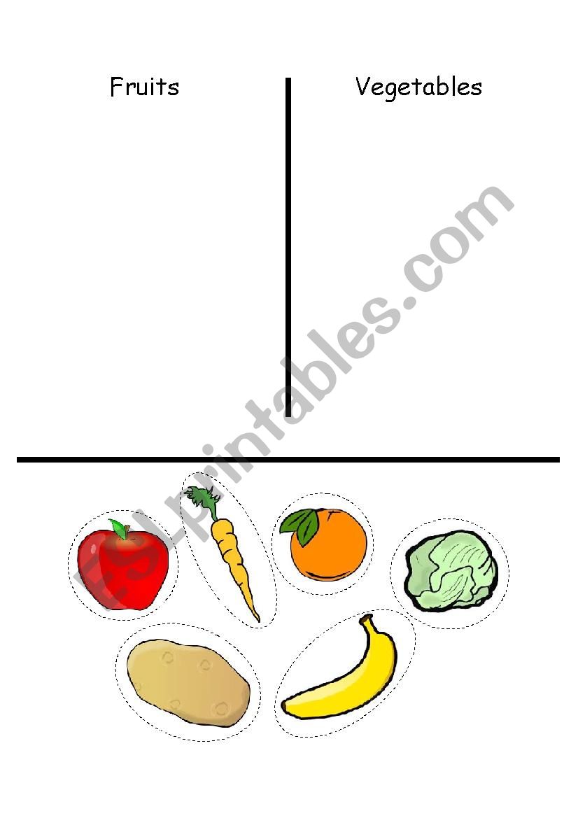 Fruits and Vegetables - ESL worksheet by laoshiken