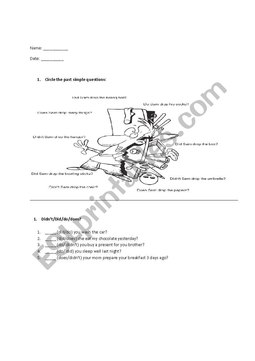 past simple worksheet