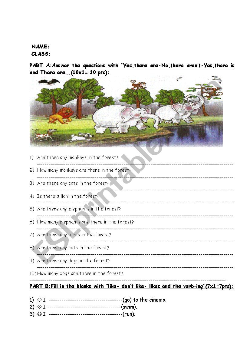 THERE IS THERE ARE-LIKE DON´T LIKE- WHERE IS THE...? - ESL worksheet by ...