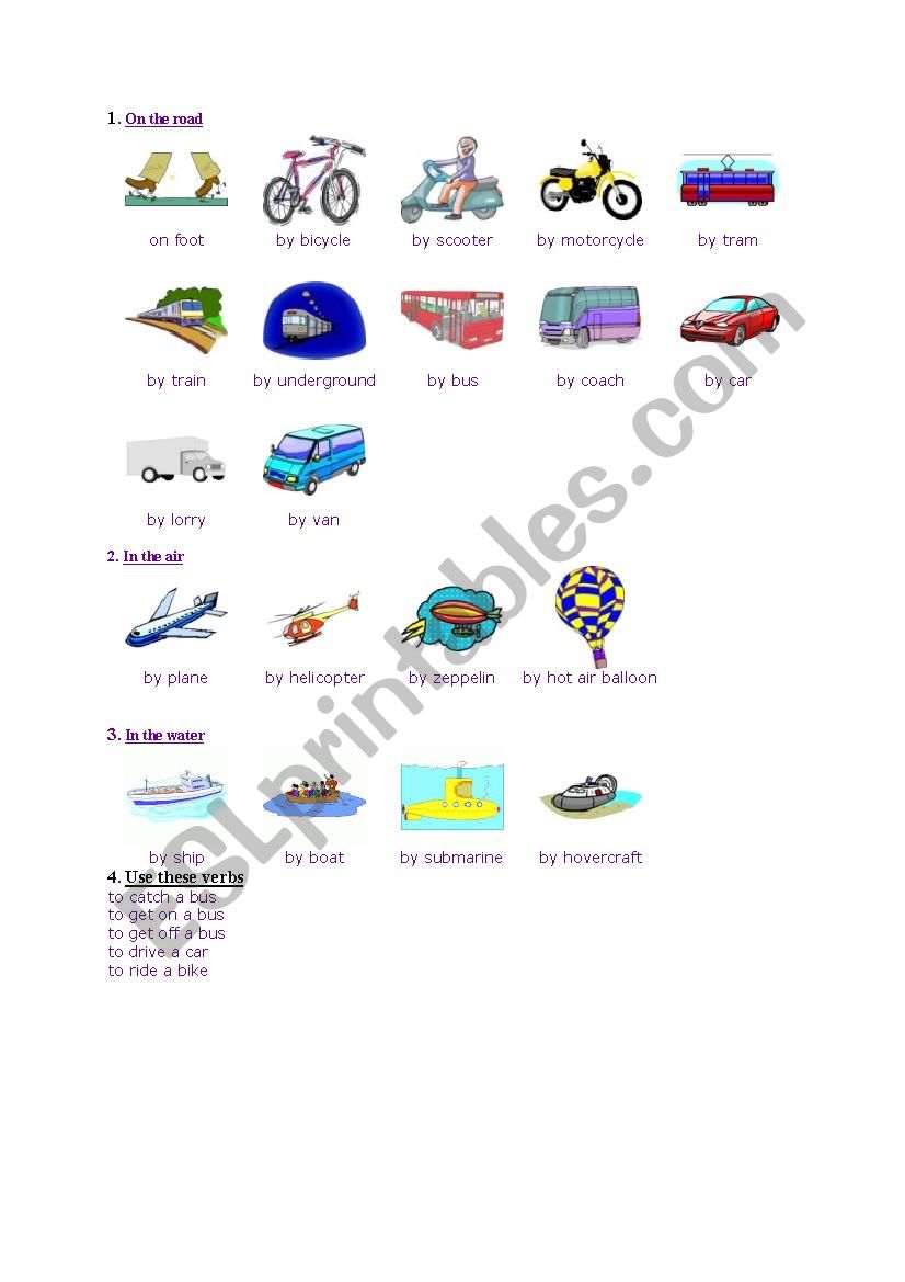 transportation worksheet