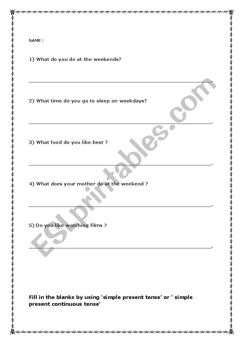 5th grade - ESL worksheet by northumberland