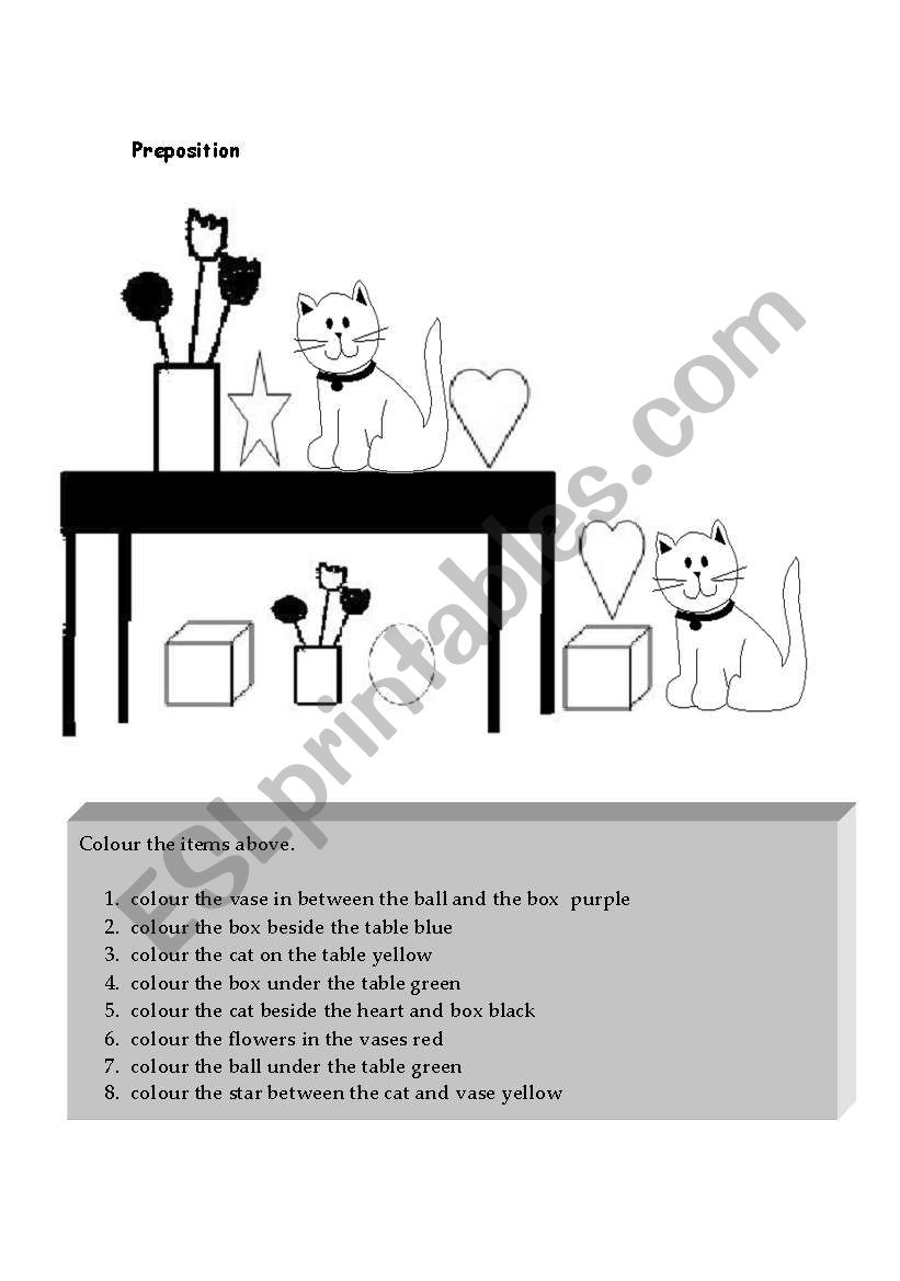 Elementary Preposition worksheet