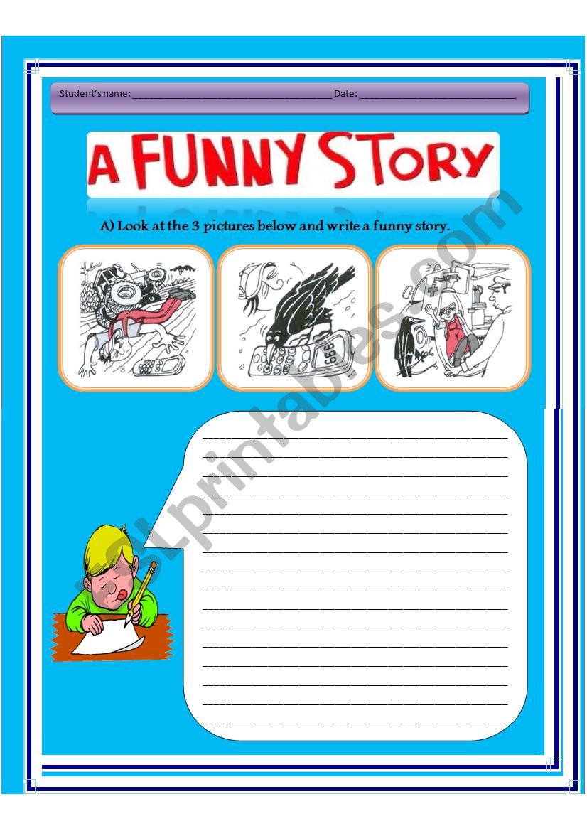 Write a funny story worksheet