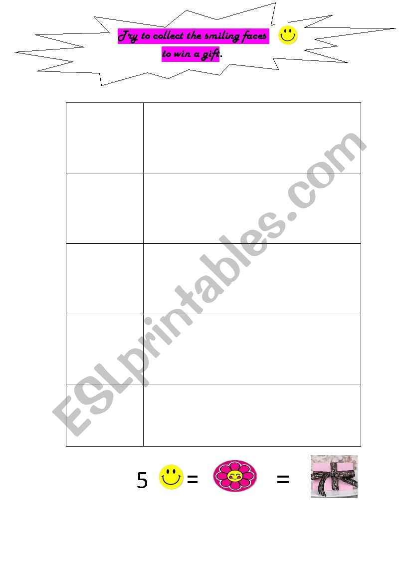 smile faces worksheet