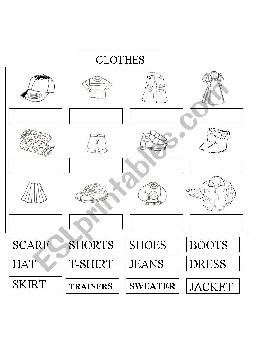 CLOTHES - ESL worksheet by zabadoo