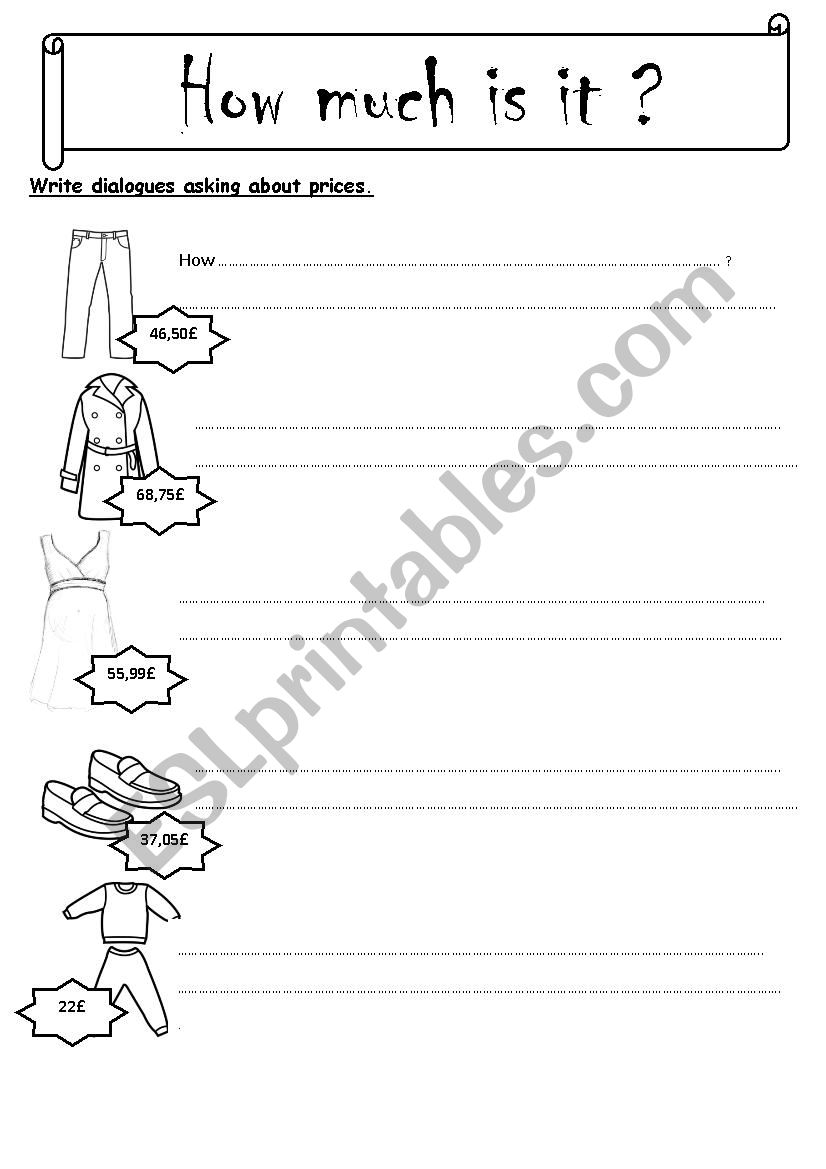 How Much Is It ESL Worksheet By V ferrapie