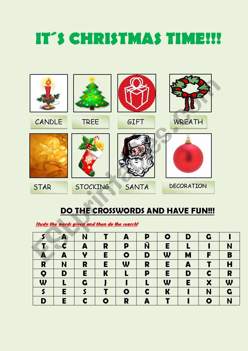 It´s Christmas Time Esl Worksheet By Fonetica2010