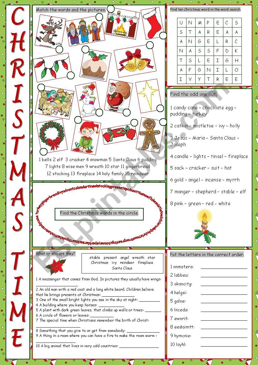 Christmas Vocabulary Exercises ESL Worksheet By Kissnetothedit