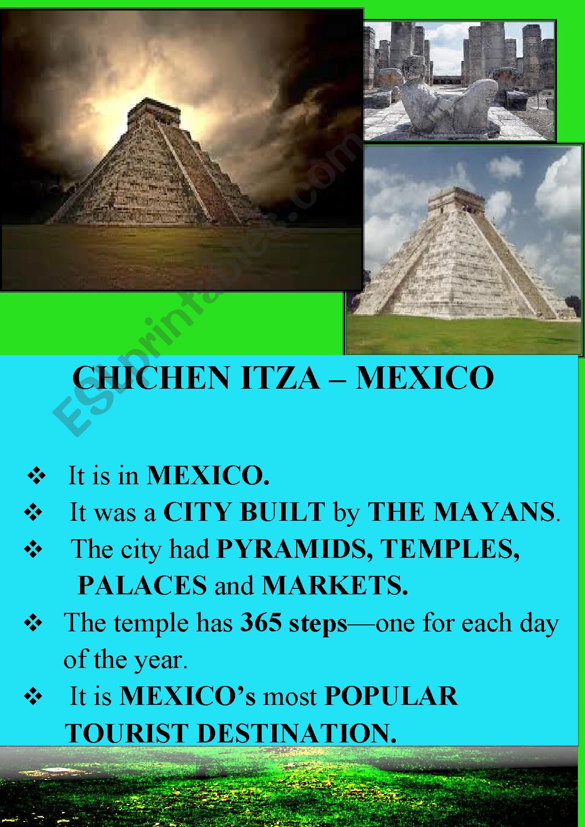 poster on chichen itza worksheet