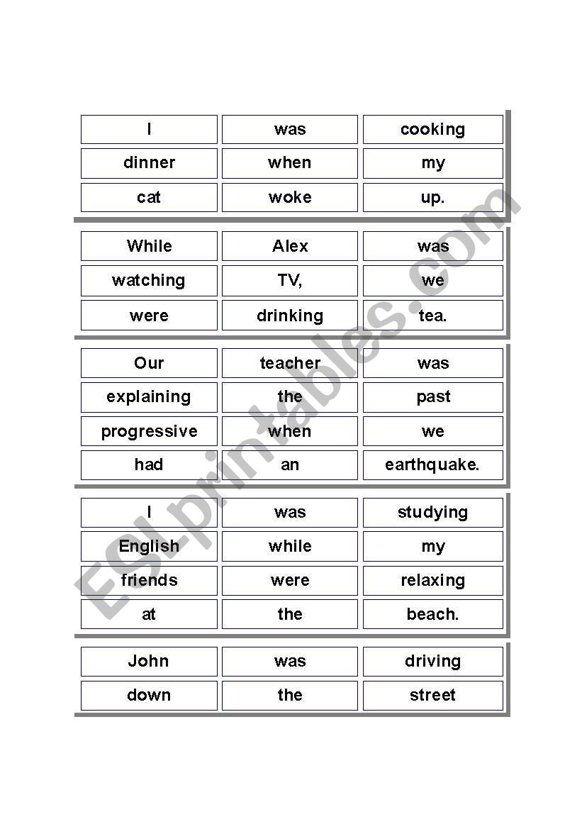 Past simple worksheet