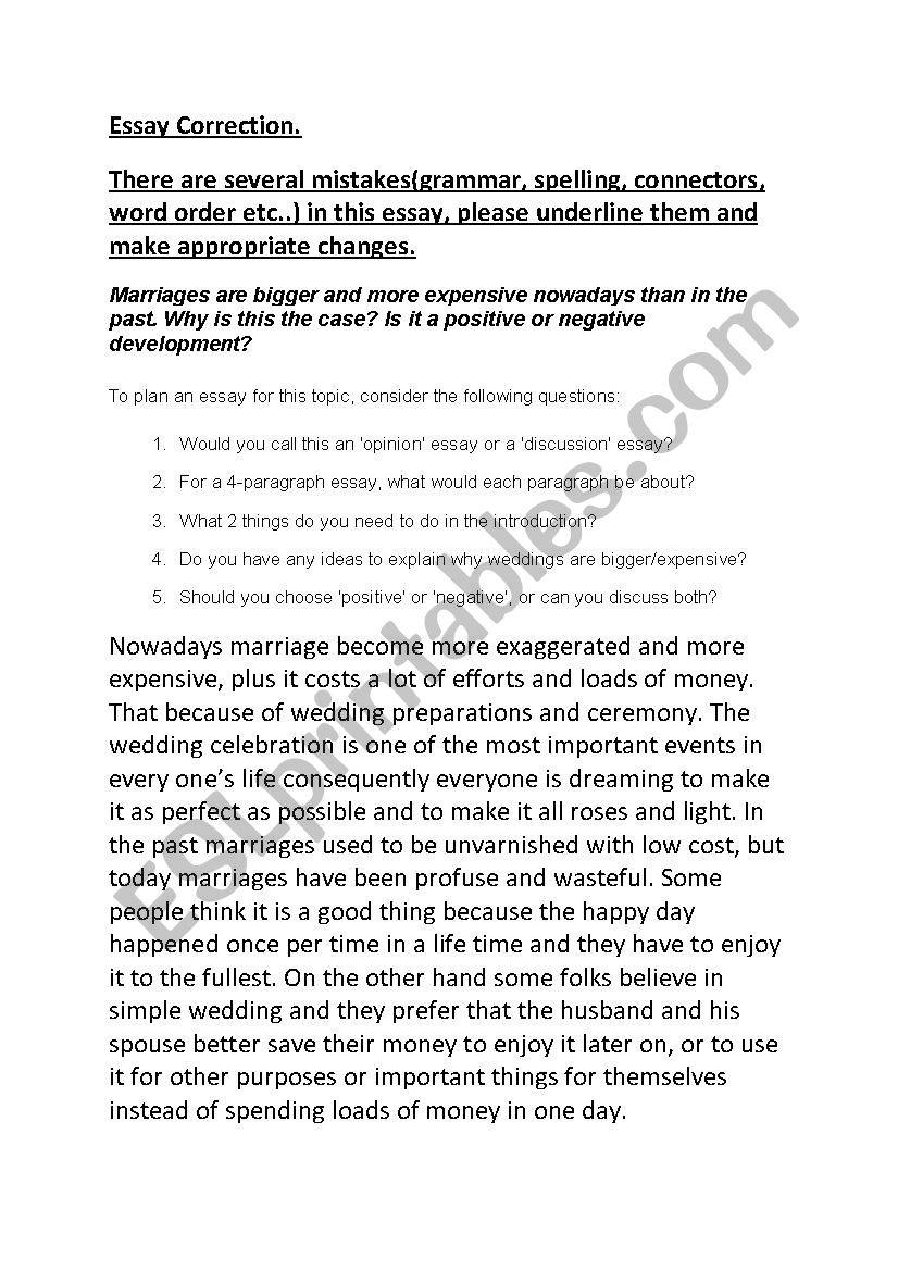 marriage proposal essay questions