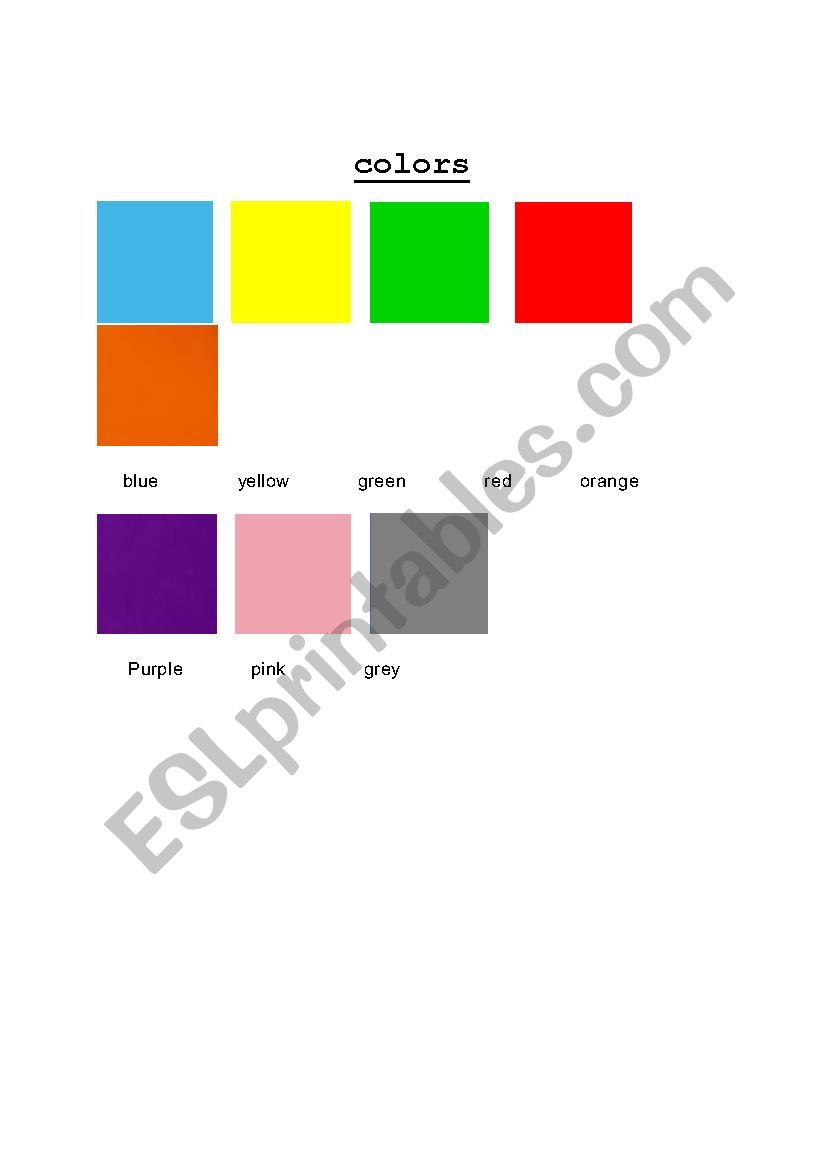 basic colors worksheet