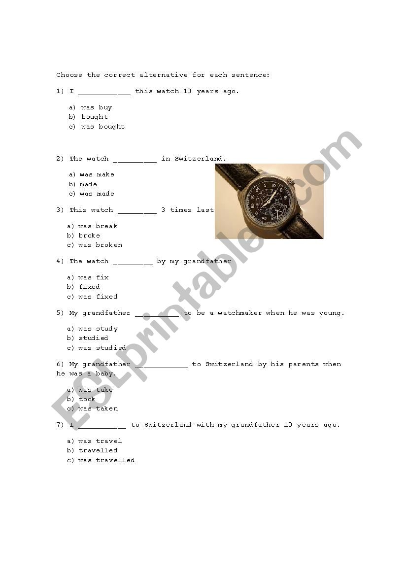 past passives worksheet