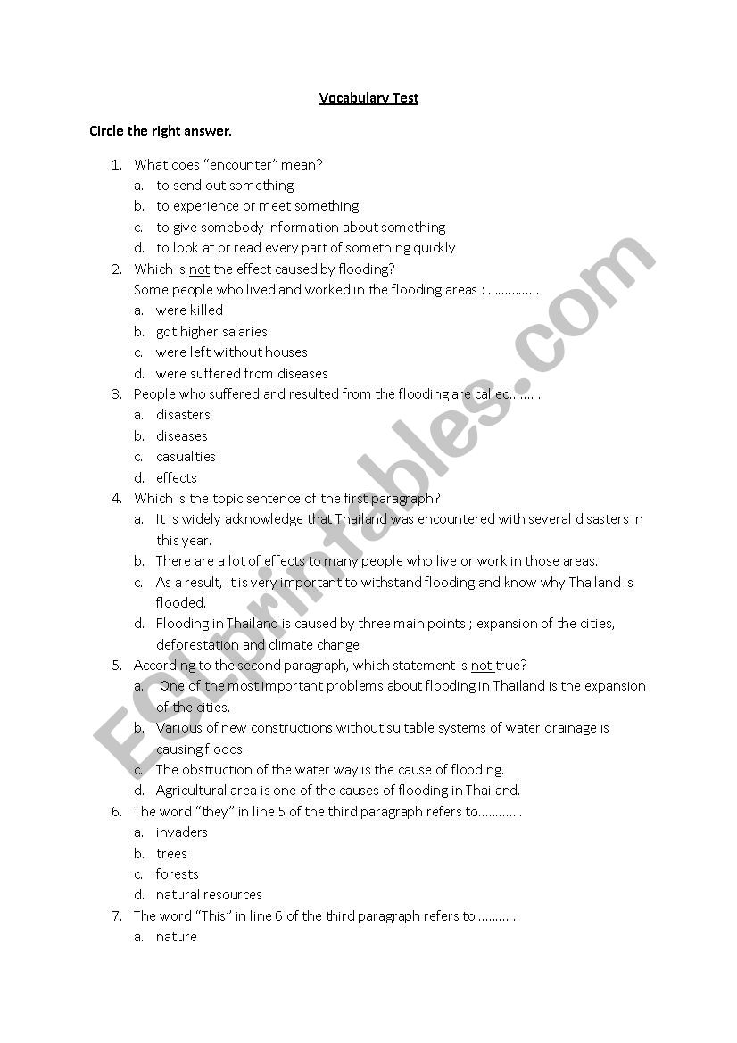 Circle The Answer! worksheet