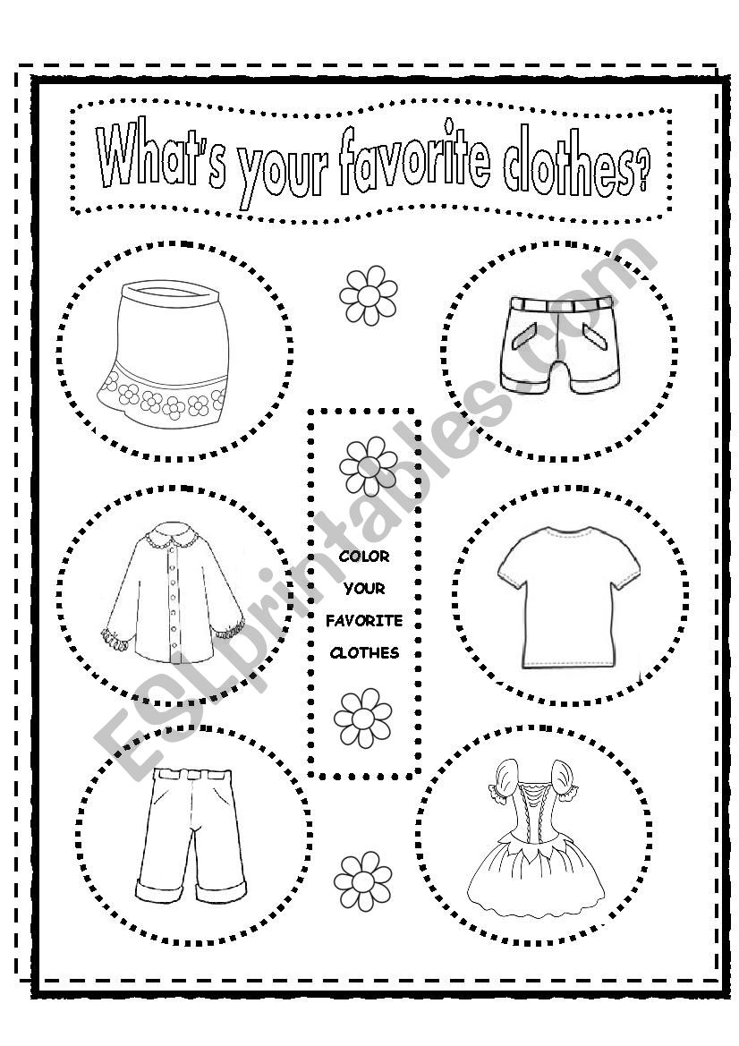Free Printable Clothing Worksheets