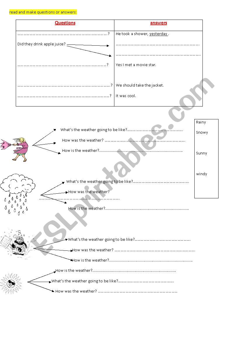 english test  worksheet