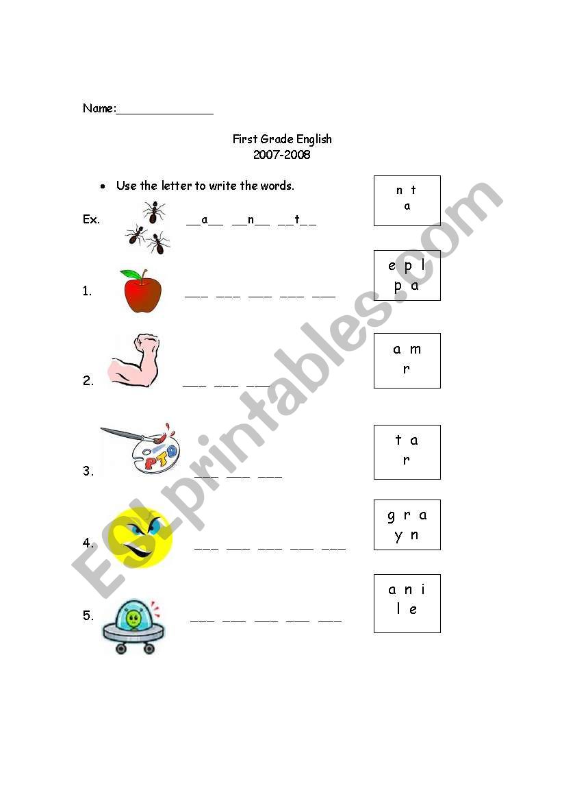 The Letter A worksheet