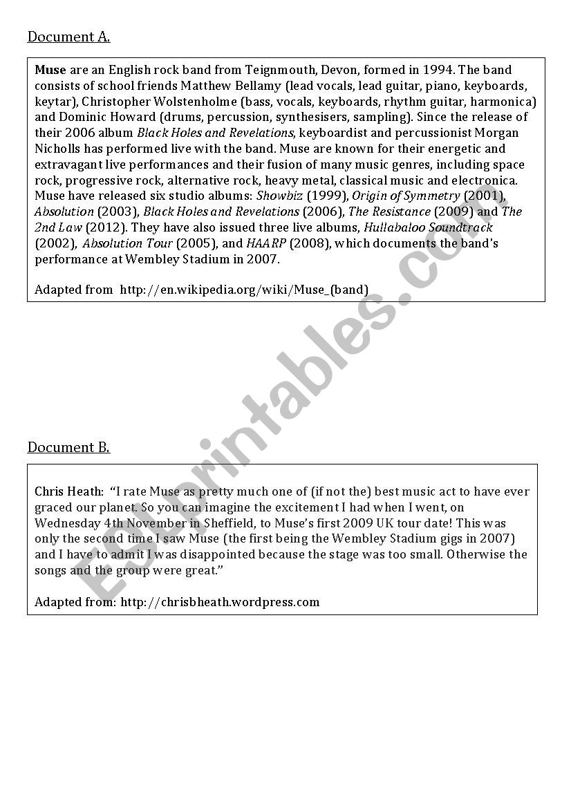 Written comprehension part 1 worksheet