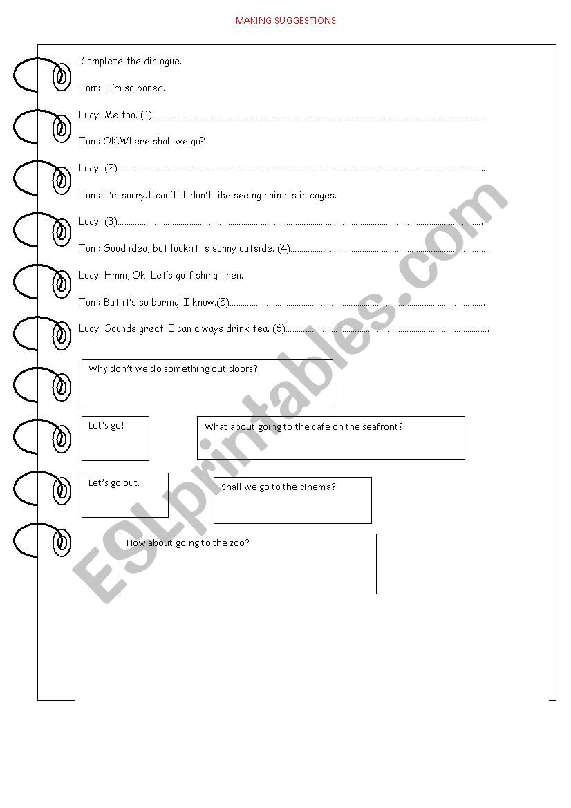 making suggestions worksheet