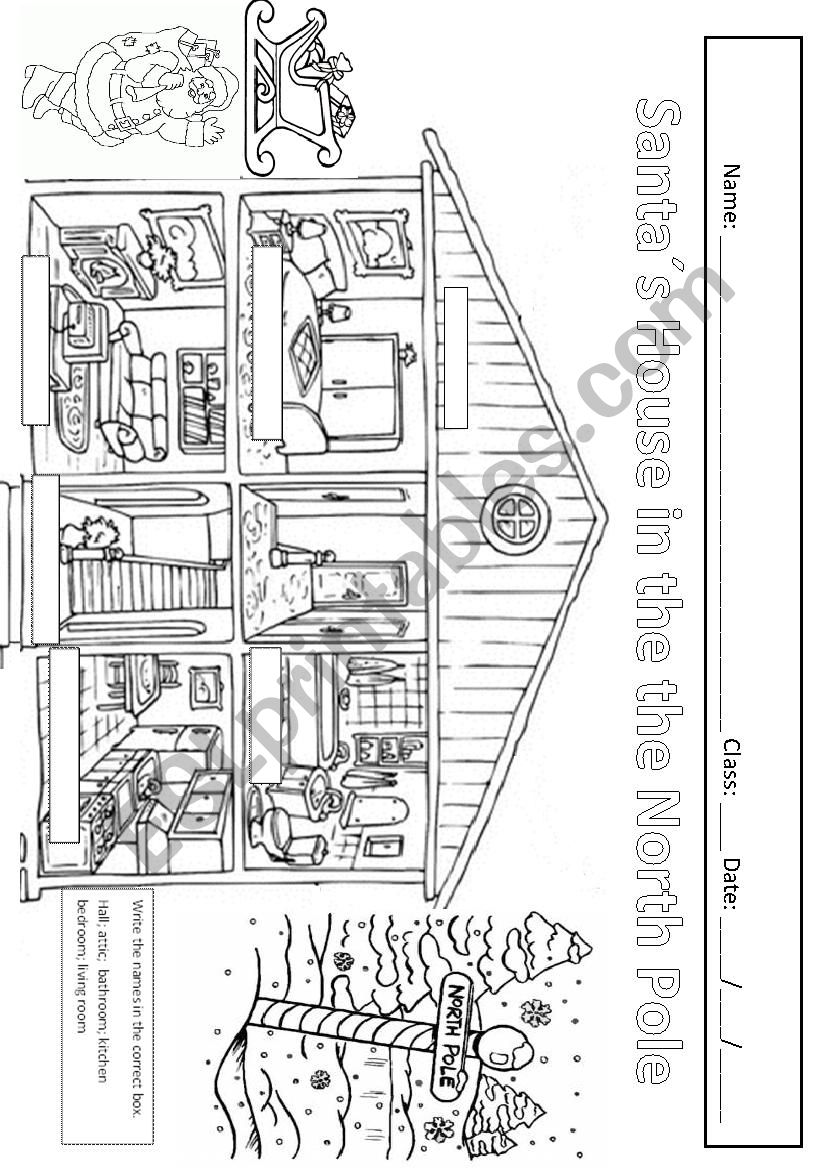 santa´s house - ESL worksheet by lioness30