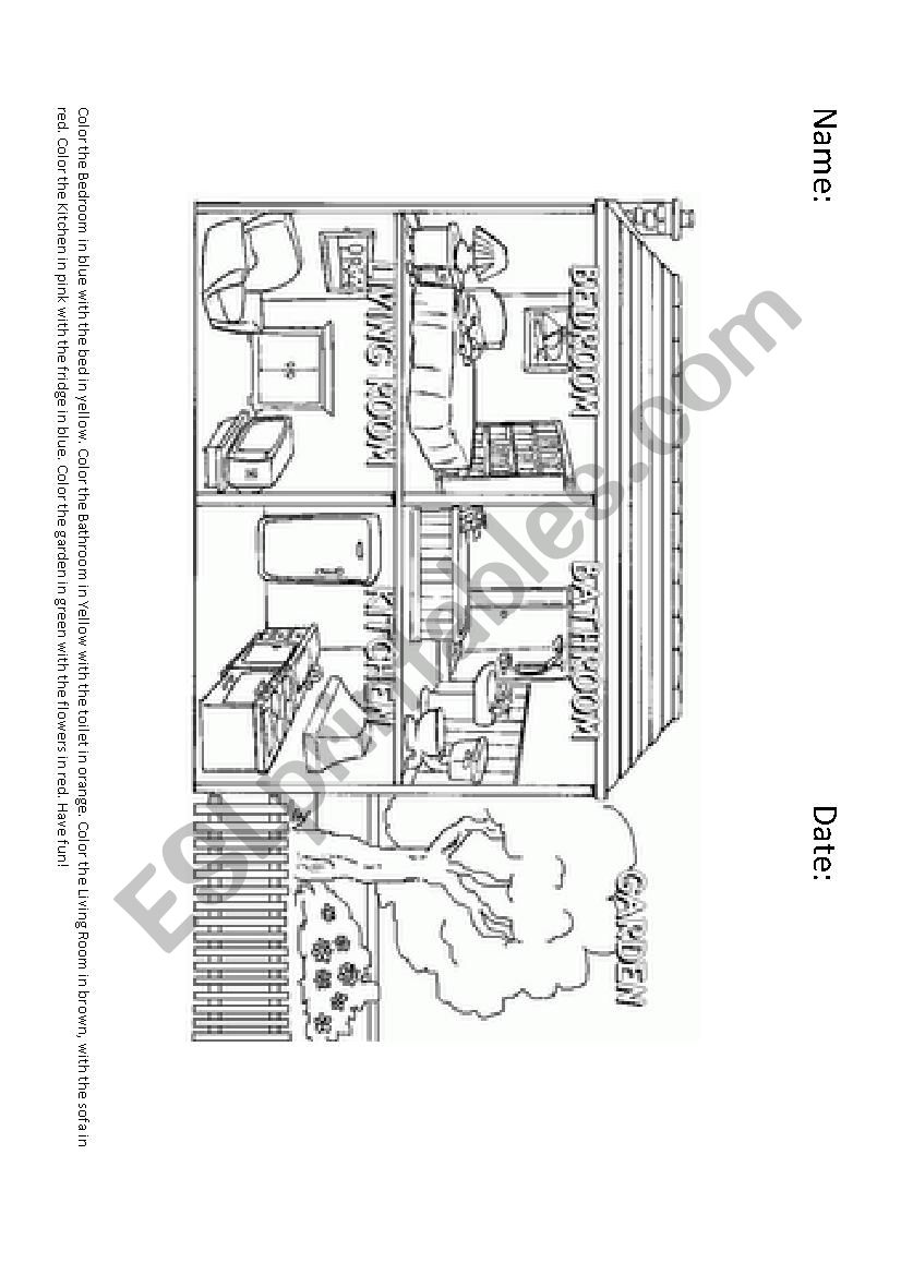 PARTS OF THE HOUSE - ESL worksheet by aidapre