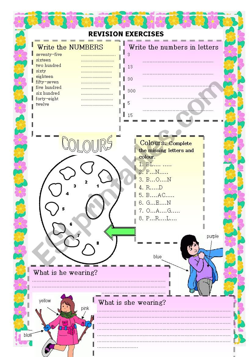 Revision Exercises For Primary Students ESL Worksheet By Pikola