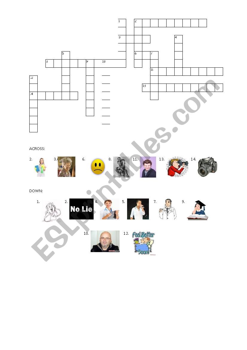 crossword worksheet