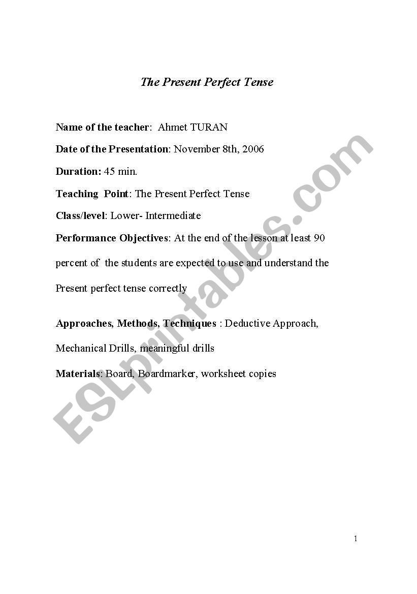 lesson-plan-for-present-perfect-tense-esl-worksheet-by-aturans