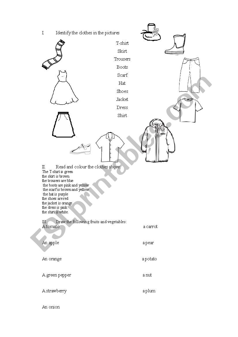 CLOTHES - ESL worksheet by danielle20