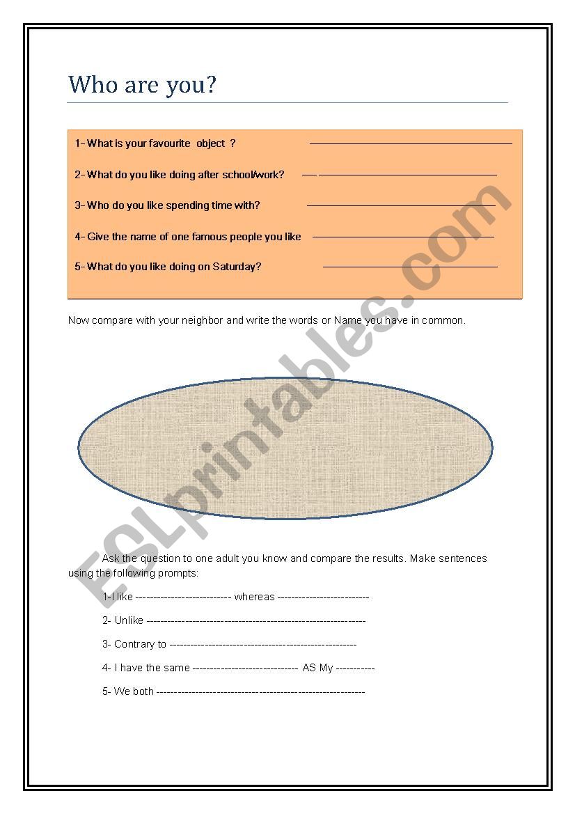 Teenagers worksheet