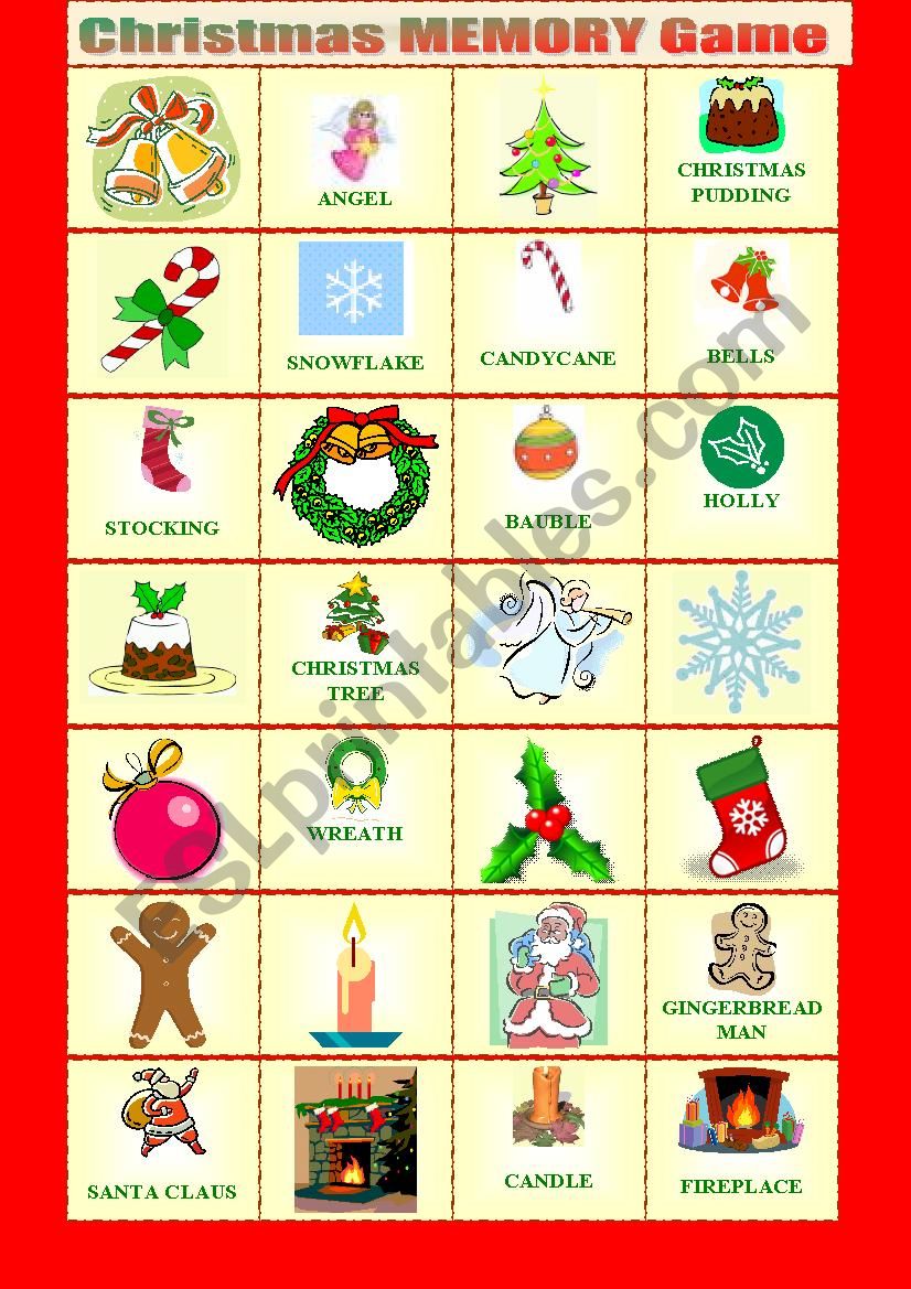 Christmas Memory worksheet